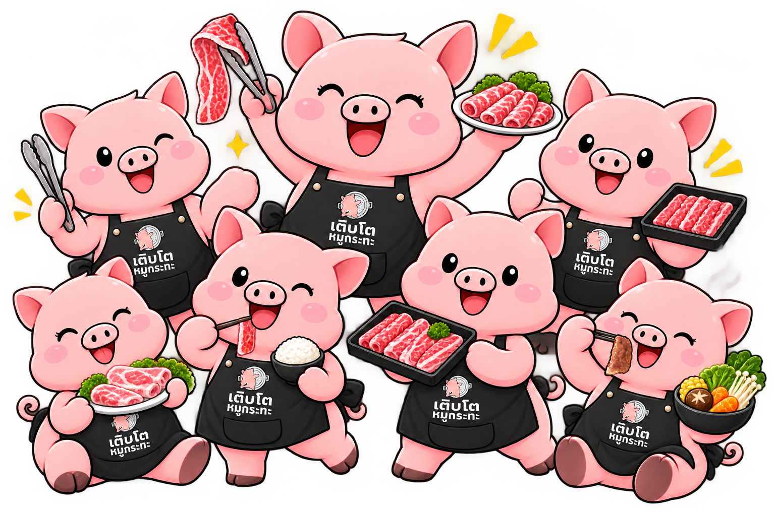 บรรยากาศการรับประทานอาหารที่ร้านเติบโตหมูกระทะ
